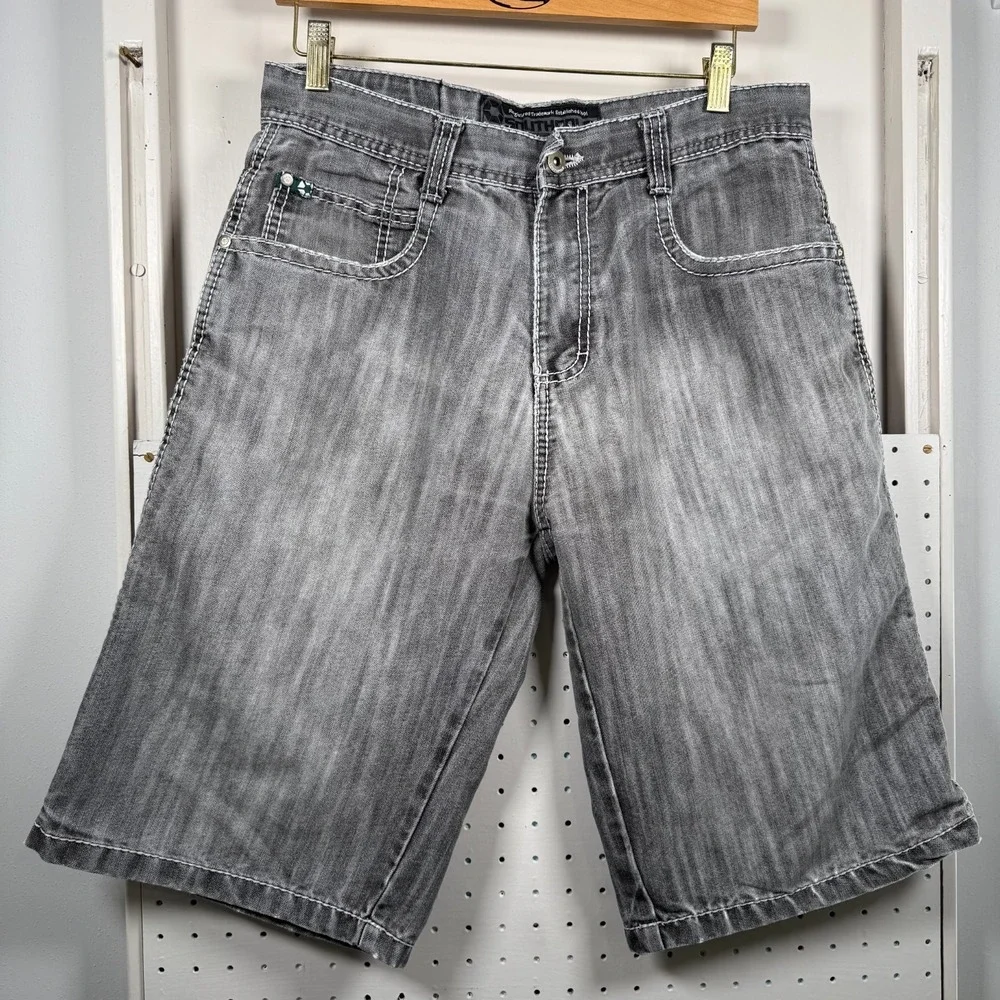 Southpole 5180 Baggy Shorts Men's Gray‎ Denim Mid-Rise Pockets Classic - 32 Y2K